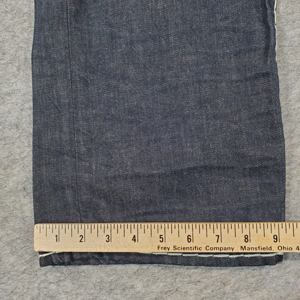 True Religion Ricky Jeans Mens 42x34 Indigo Blue Super T Stitch White Stitching